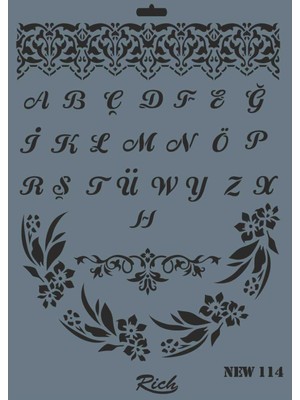 Pazarcan Rich New Seri N-114 Stencil 35X25 cm