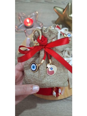 Svc Aksesuar Hediyelik Keseli Bolluk Bereket Nar Anahtarlık - Düğün Hediyesi - Kına Hediyesi - Nikah Hediyesi - Nişan Hediyesi-