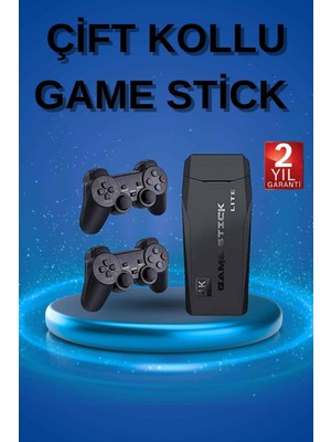 Pazarcan Retro Oyunlar 4K Game Stick 2.4g Kablosuz Çift Kol 3500 Oyun Atari