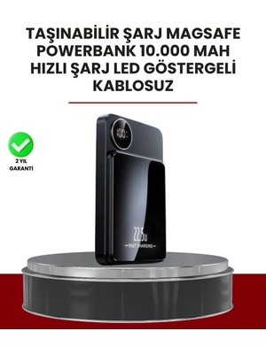 Pazarcan Gerçek Zamanlı Güç Göstergeli Manyetik Usb-C Taşınabilir Powerbank