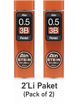 Pentel Ain Stein 0.5 mm 3b Mekanik Kurşun Uç – 2’li Paket (40’lı Set)