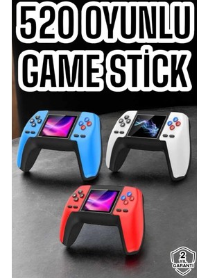 Pazarcan Game Stick Oyun Konsolu 520 Oyunlu Retro Oyunlu LED Ekran