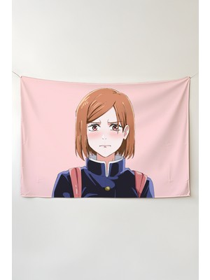 Charmbi Jujutsu Kaisen Duvar Örtüsü – Çok Renkli Anime Temalı Kumaş Oda Dekoru Tapestry