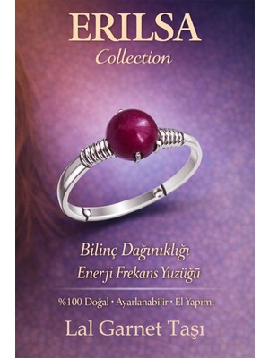 Erilsa Sertifikalı Bilinç Dağınıklığı Enerji Yüzüğü – Lal Garnet Ayarlamalı Ince Kasa Koç Aslan Oğlak Burcu