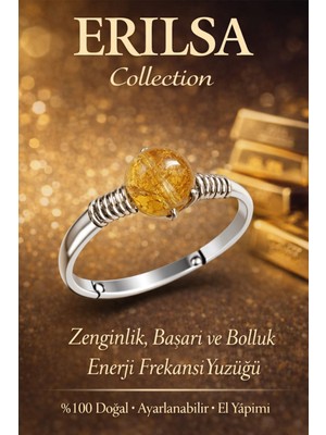 Erilsa Sertifikalı Zenginlik Başarı Bolluk Enerji Frekansı Yüzüğü – Sitrin Ayarlamalı Ince Aslan Başak Boğa