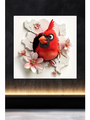 Lucena Metal Tablo Duvardaki Delik Koleksiyonu - Kardinal Kuşu 2