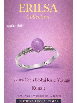 Erilsa Sertifikalı Uykuya Geçiş Blokaj Kırıcı Yüzüğü – Kunzit Ayarlamalı Ince Kasa Balık Terazi Yengeç Burç