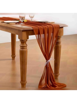 Ayzen Home  75X300 cm Şifon Runner, Masa Koşucu, Organizasyon Icın Örtü