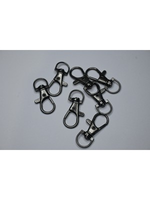 Orhan Çanta 1 cm Balık Kanca Siyah Nikel (Antrasit) - Metal Çanta ve Cüzdan Askı Klipsi - 5 Adet