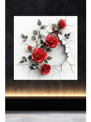 Lucena Metal Tablo Duvardaki Delik Koleksiyonu - Gül 1