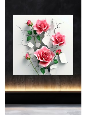 Lucena Metal Tablo Duvardaki Delik Koleksiyonu - Gül 3