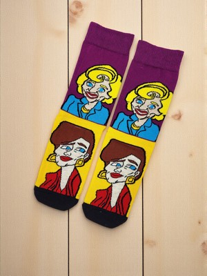 G Socks Süslü Kadın Desenli Renkli Çorap