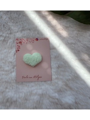 Parla'nın Atölyesi 0-3 Yaş Az Saçlı ve Saçsız Bebek Tokası Yeşil Kalp