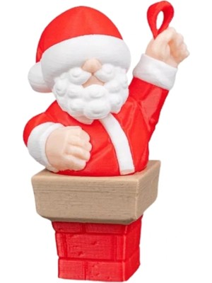 Eco Lounge Noel Baba Ağaç Süsü 6 cm – Baca Temalı Minyatür Yılbaşı Dekoru