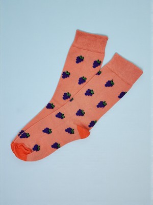 G Socks Yavru Ağzı Üzüm Desenli Renkli Çorap
