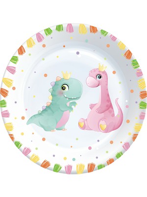 Doğaberen Sevimli Dinazor -Baby Dinzor Tabak 23CM 8'li