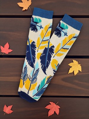 G Socks Rengarenk Yaprak Desenli Renkli Çorap