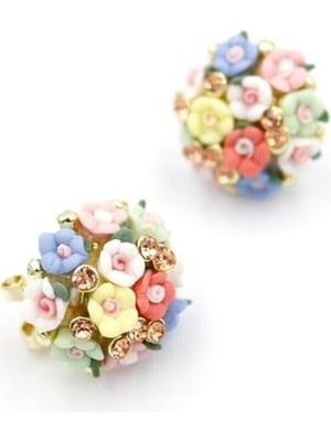 Royaleks Çiçek Buketi Küpe - Çok Renkli