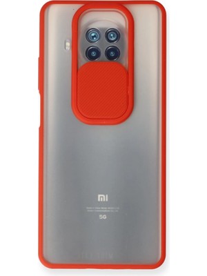 Pazarcan Mi 10T Lite Kılıf Palm Buzlu Kamera Sürgülü Silikon - Kırmızı