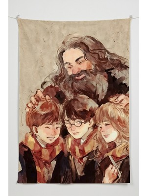 Charmbi Harry Potter Duvar Örtüsü – Çok Renkli Anime Temalı Kumaş Oda Dekoru Tapestry