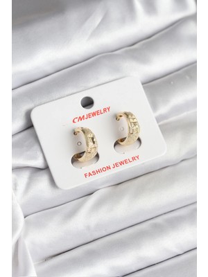 Eco Lounge 14K Gold Renk Kaplama Lazer Halka cm Kadın Küpe