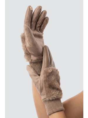 Robanu Vizon Dokunmatik Kürklü Kadın Eldiven