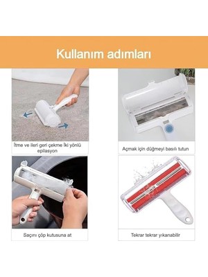Aydenstore 3'lü Kedi Köpek Tüy Toplama Seti Tiftik Toplayıcı Yıkanabilir Tüy Rulosu Hazneli Tüy Toplama Gırgırı Eşya Koltuk Kıyafet Tüy Temizleme Aparatı