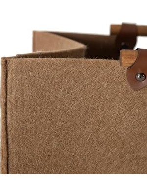 Aydenstore Concept Dodie Keçe Çamaşır Sepeti Koyu Bej 29.5X37.5X52.5