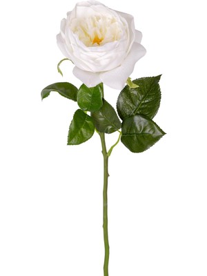 Aydenstore Yapay Çiçek Islak Dokulu Gül Beyaz 48 Cm.