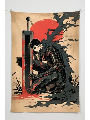 Charmbi Berserk Duvar Örtüsü – Çok Renkli Anime Temalı Kumaş Oda Dekoru Tapestry