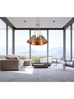 Aydenstore Aydınlatma Aydınlatma Lav 5'li Bakır Eskitme Sarkıt Avize