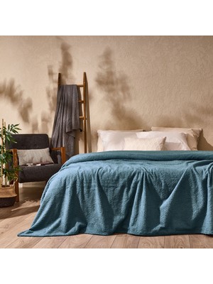 Dinarsu Sherpa Çift Kişilik Battaniye - Indigo - 180X220 cm