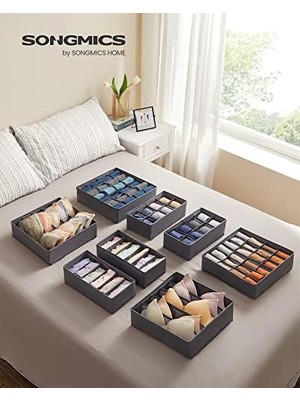 Aydenstore Iç Giyim Düzenleyici 8'li Set, Çekmece Düzenleyici, Katlanabilir, Düzenleyici, Saklama Kutusu Dolabı, Kumaş Kutuları Saklama, Sütyen, Çorap, Kravat, Gri RUS08GY