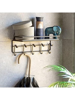 Aydenstore Yapışkanlı Askılı Lamalı Raf Mat Siyah ST171