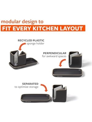 Aydenstore Tam Daire Mutfak Lavabo Aksesuarları, Seramik, Gri ve Beyaz, 1 Adet (1 Paket)