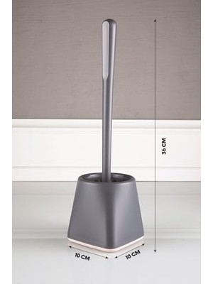 Aydenstore Silikon Wc Tuvalet Banyo Fırçası Klozet Fırçası Kare Gri