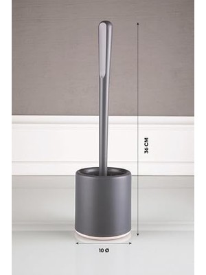 Aydenstore Silikon Wc Tuvalet Banyo Fırçası Klozet Fırçası Oval Gri