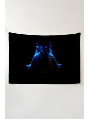 Charmbi Demon Slayer Duvar Örtüsü – Çok Renkli Anime Temalı Kumaş Oda Dekoru Tapestry