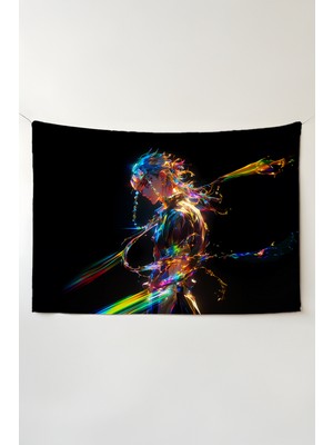 Charmbi Demon Slayer Duvar Örtüsü – Çok Renkli Anime Temalı Kumaş Oda Dekoru Tapestry