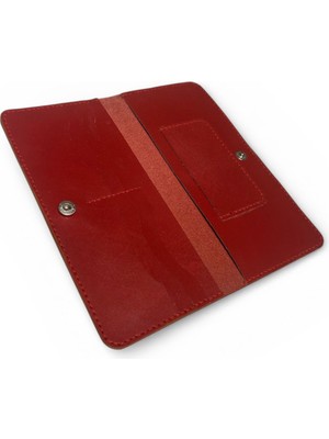 Parla Leather Samira El Yapımı Çıtçıtlı Hakiki Gerçek Deri Kadın Erkek Cüzdan Taba Rengi