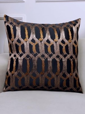 Aydenstore Hexagon Siyah Renkli Desenli 50X50 Kare Kırlent Kılıfı