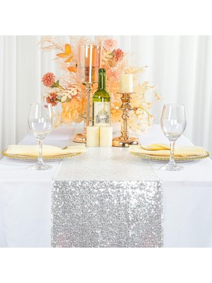 Aydenstore Masa Örtüsü, 30X180CM Parlak Kumaş Masa Şeridi Dekorasyonu, Payetli Masa Örtüsü, Şık Parti Malzemeleri Için Tatil Düğün Doğumgünü Açık Hava Parti Dekoru