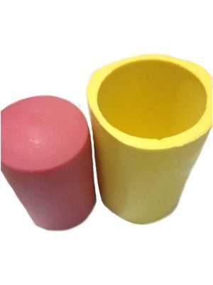 Aydenstore Parti Vitrini Silindir Şeklinde Silikon Mum Kalıbı 6X6X10 cm (Yeşil)