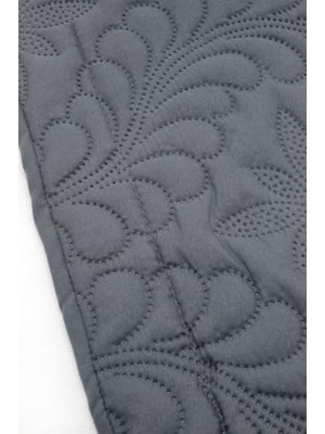 Aydenstore Örtüm Sarmaşık Çift Kişilik Düz Renk Yatak Örtüsü - Füme