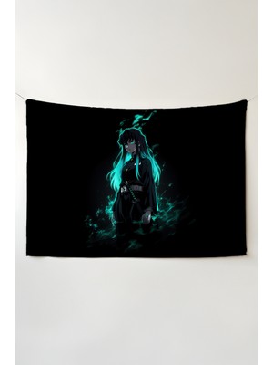 Charmbi Demon Slayer Duvar Örtüsü – Çok Renkli Anime Temalı Kumaş Oda Dekoru Tapestry