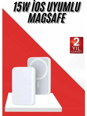 Ios Uyumlu Magsafe Kablosuz 15W Şarj Powerbank Magesafe ( Lisinya )