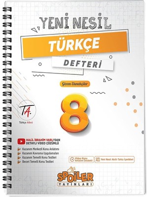 Aydenstore 8. Sınıf Yeni Nesil Türkçe Defteri