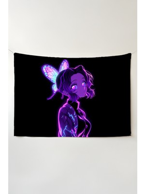 Charmbi Demon Slayer Duvar Örtüsü – Çok Renkli Anime Temalı Kumaş Oda Dekoru Tapestry