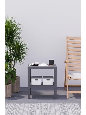 Aydenstore Life 2 Katlı Plastik Gri Banyo Mutfak Rafı MIT1056