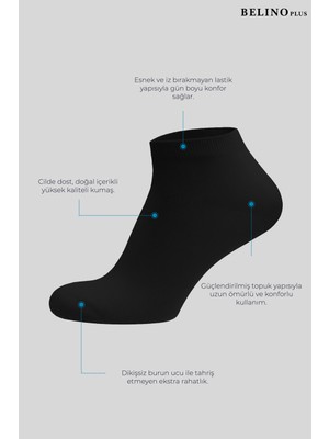 Belyy Socks 10 Lu Paket Ekonomik Siyah Patik Çorap